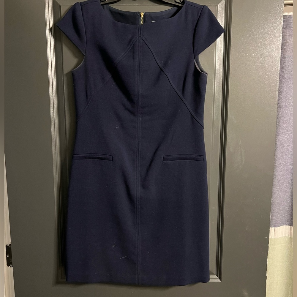 Eliza J navy shift dress